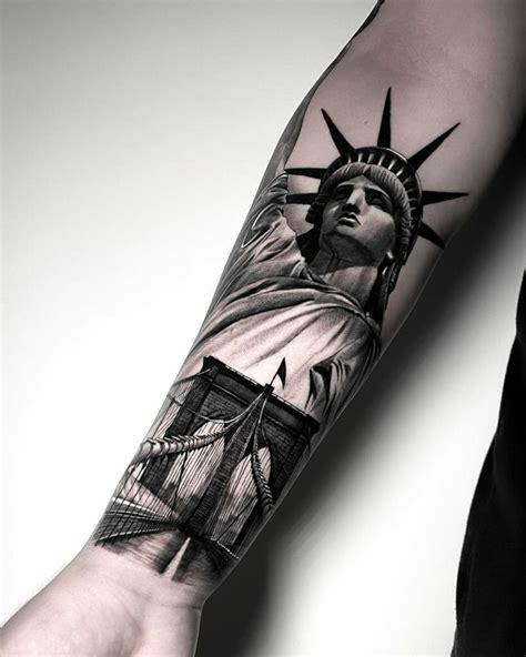 Arm Tattoos Drawing. . Statue of liberty tattoo drawings